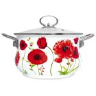 Кастрюля LARA LR02-751 эмаль маки 2,8л Уценка